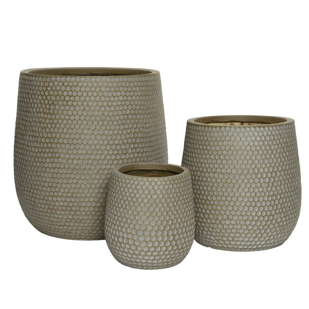 Taupe Zoe Honeycomb Fiber Clay Pot